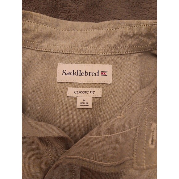 Mens Saddlebred Button Down Medium Shirt Gray Classic Fit - Picture 3 of 5
